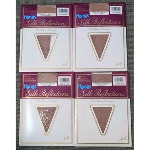 4 Hanes Silk Reflections Little Color CD Silky Control Top Pantyhose Sandalfoot